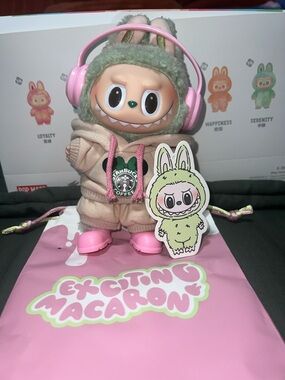 Exciting Macaron Pink Bunny Hoodie Collectible Vinyl Figure